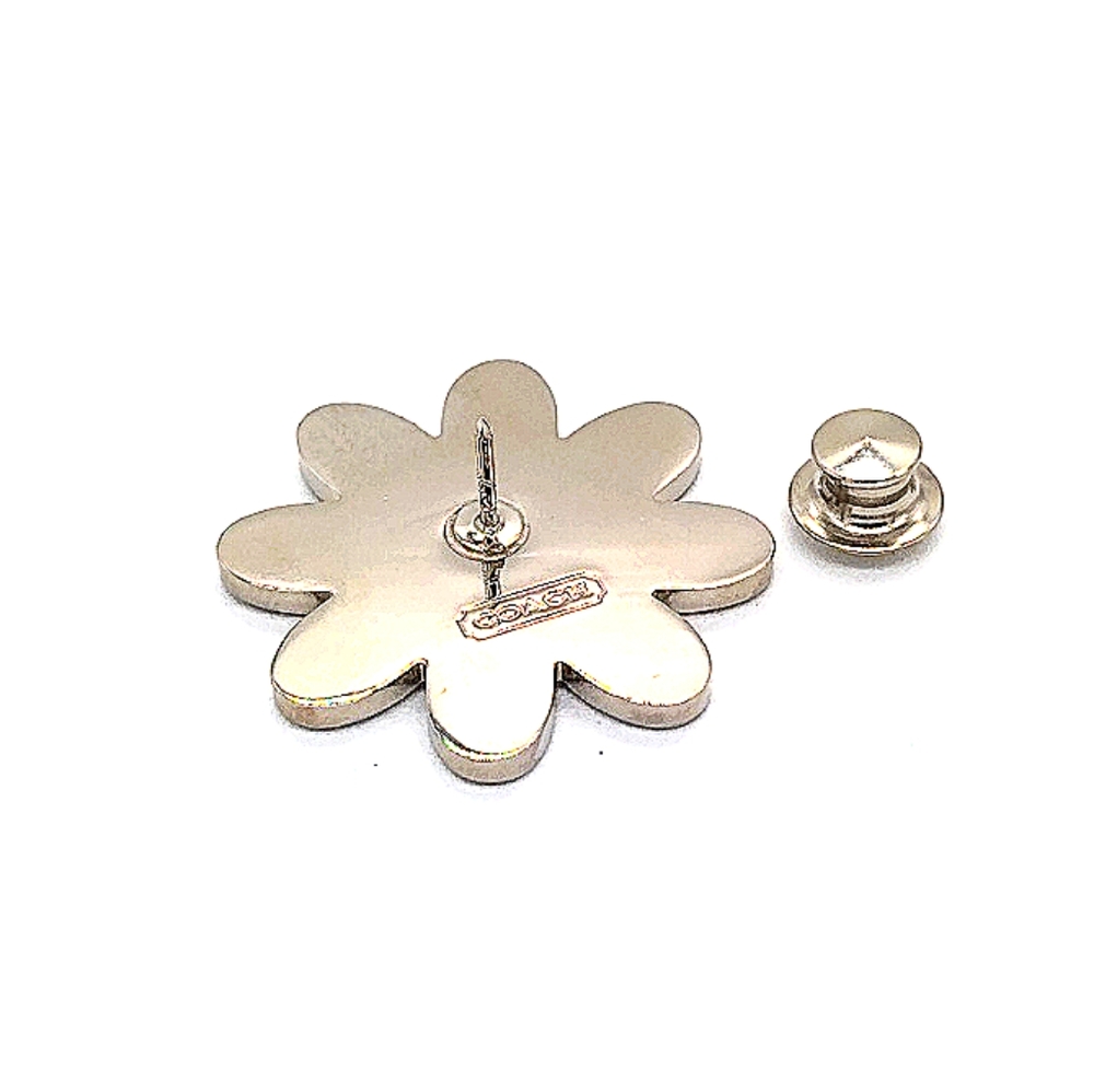 COACH Vintage Sky Blue Daisy Pin Brooch Backpack Purse Charm - Picture 5 of 6